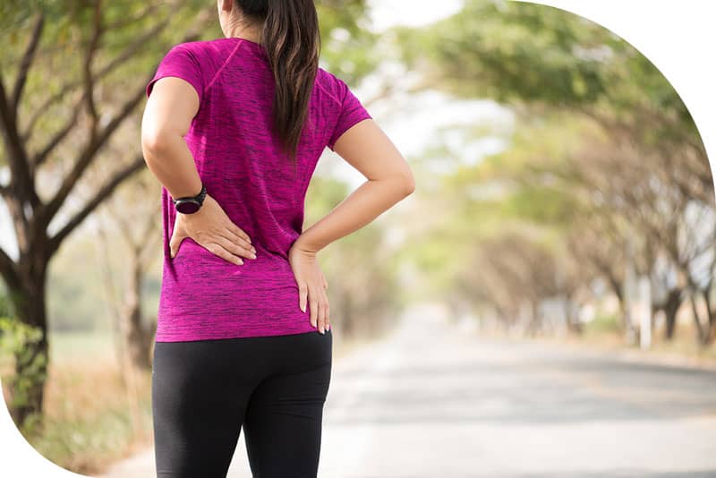 Woman jogger with hip pain